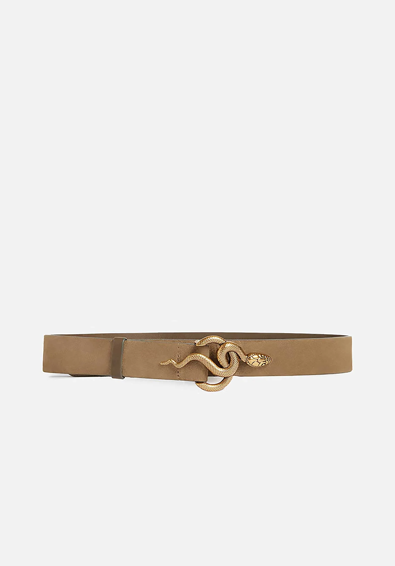 Vanessa Bruno | Cléo Nubuck Belt with Gold Snake Buckle Grey - Image 2