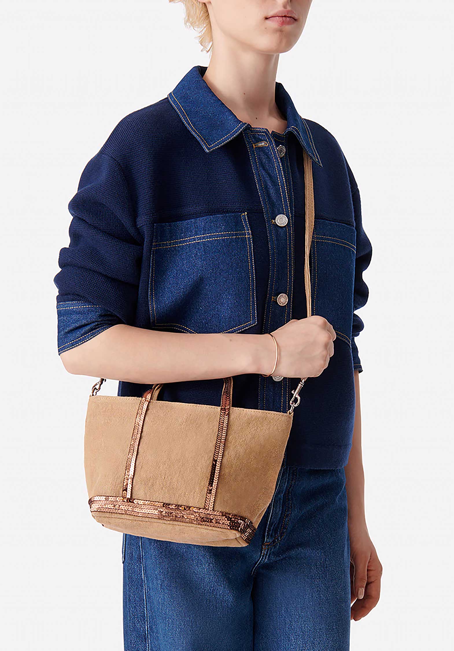 Vanessa Bruno | Mini Linen Cabas Tote - XS Sequin Jute - Image 2