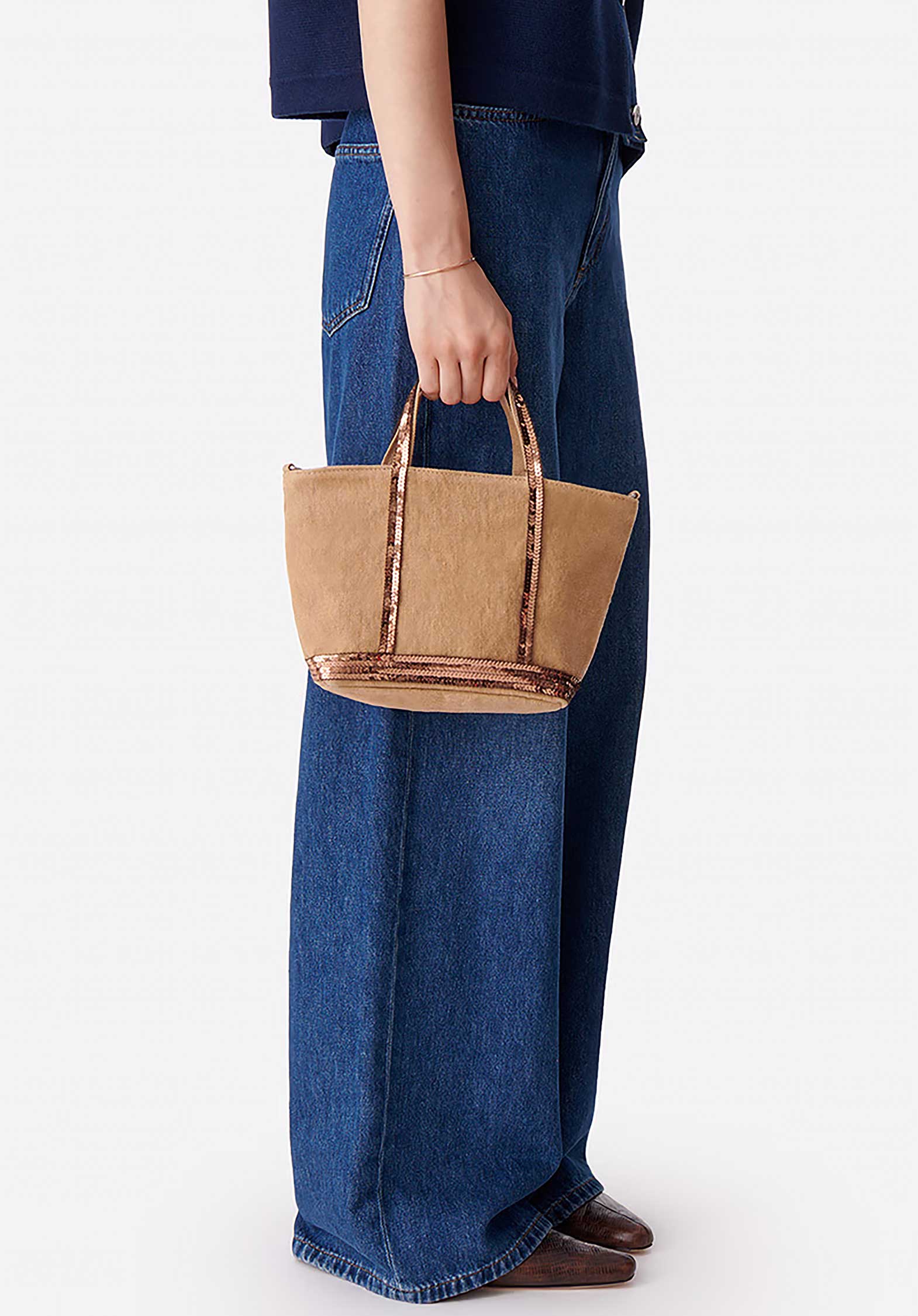 Vanessa Bruno | Mini Linen Cabas Tote - XS Sequin Jute - Image 3