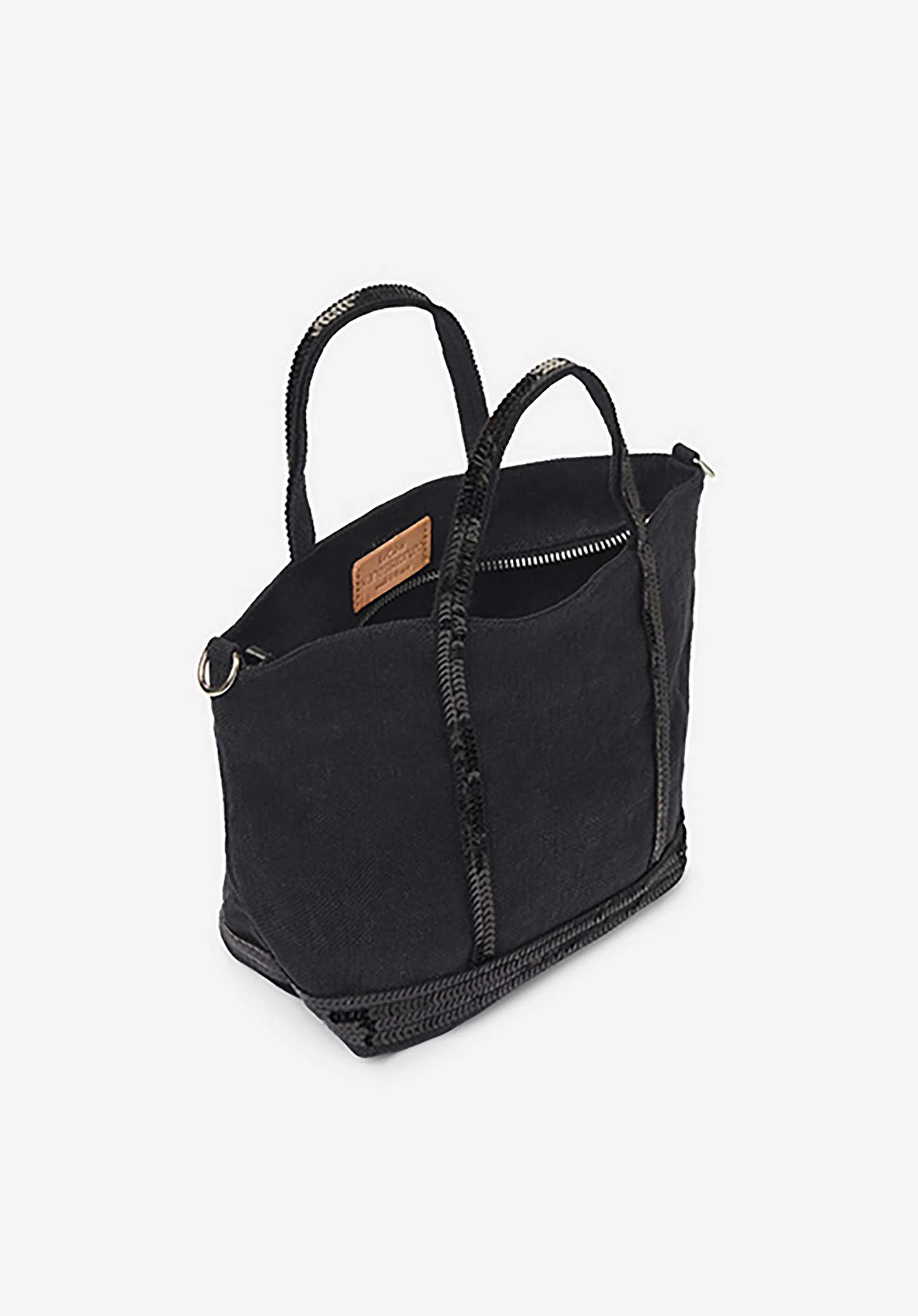 Vanessa Bruno | Mini Cabas Linen Bag - Black - Image 3