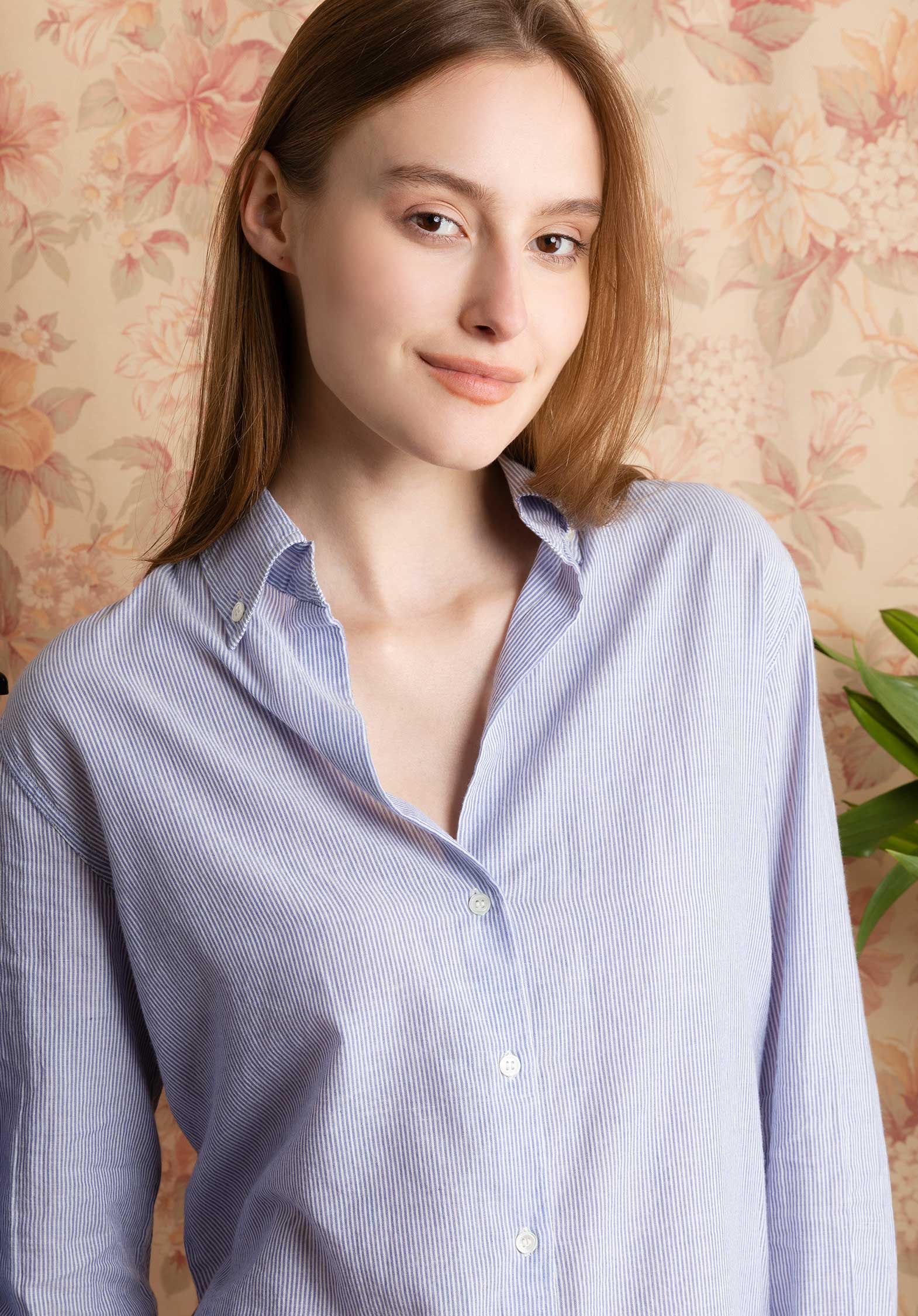 Vanessa Bruno | Striped Cotton Voile Shirt - Boyish Fit Blanc-Bleu - Image 3