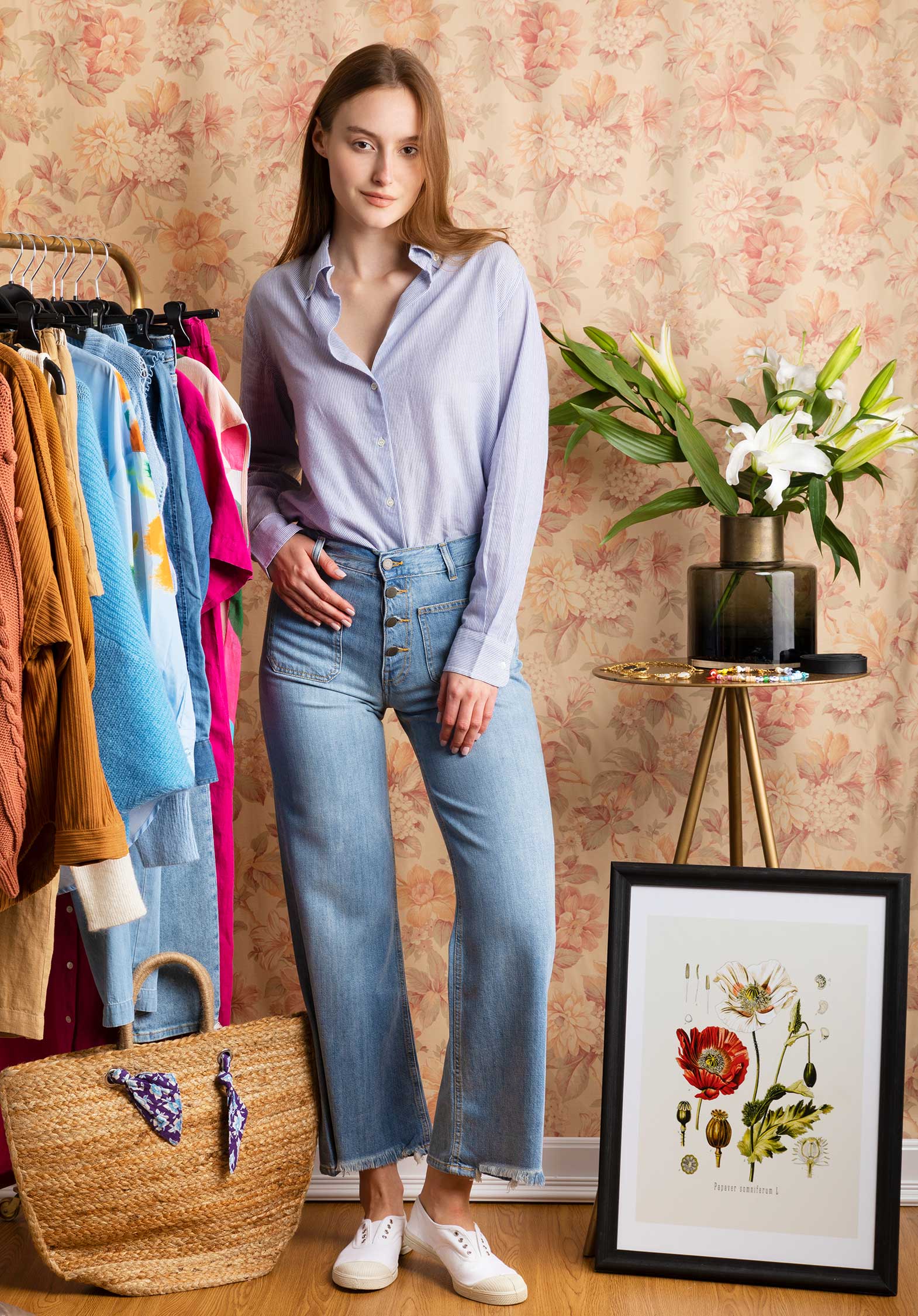 Vanessa Bruno | Striped Cotton Voile Shirt - Boyish Fit Blanc-Bleu - Image 4