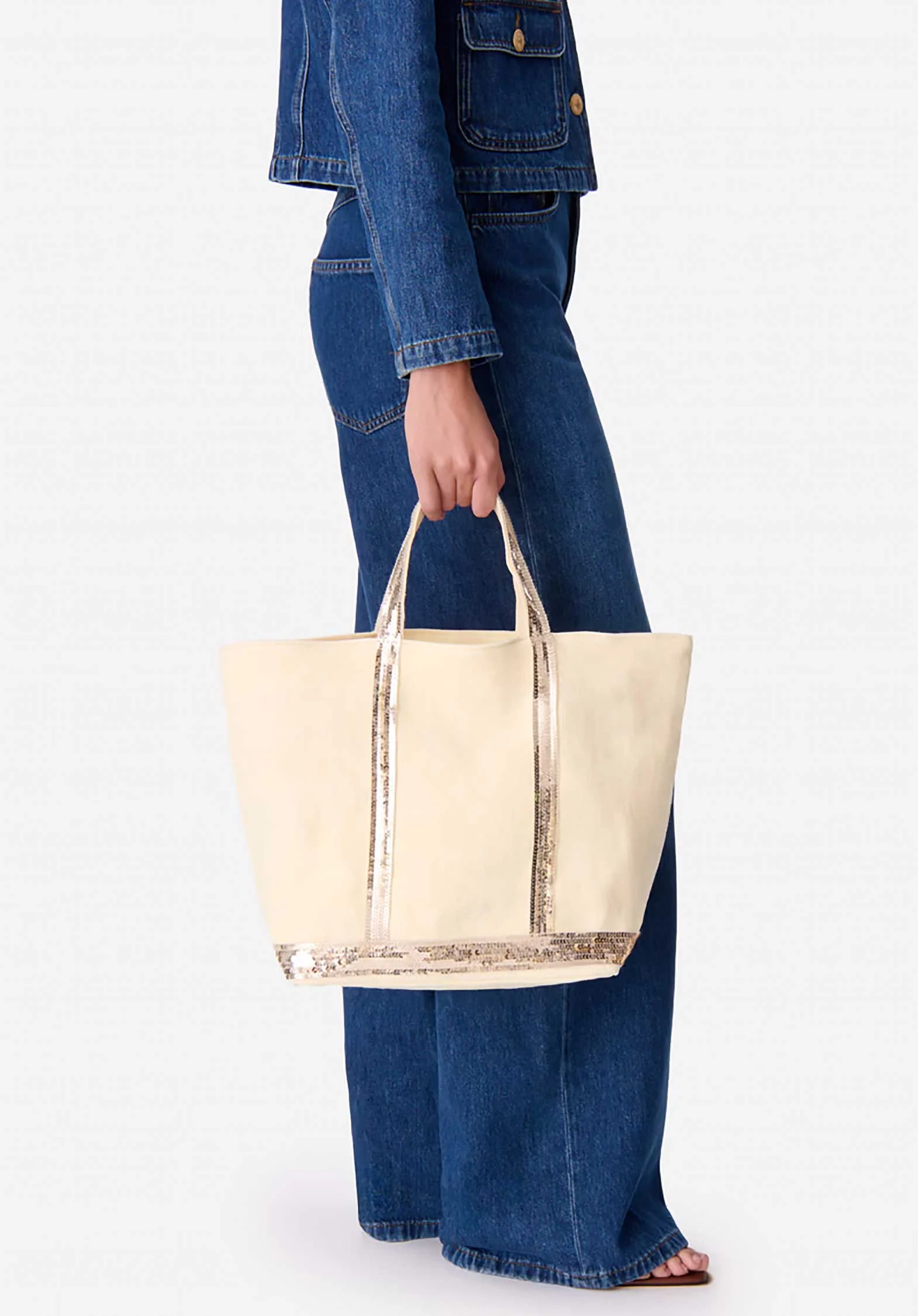 Vanessa Bruno | Linen Sequined Cabas Tote - Yellow Soleil - Image 2