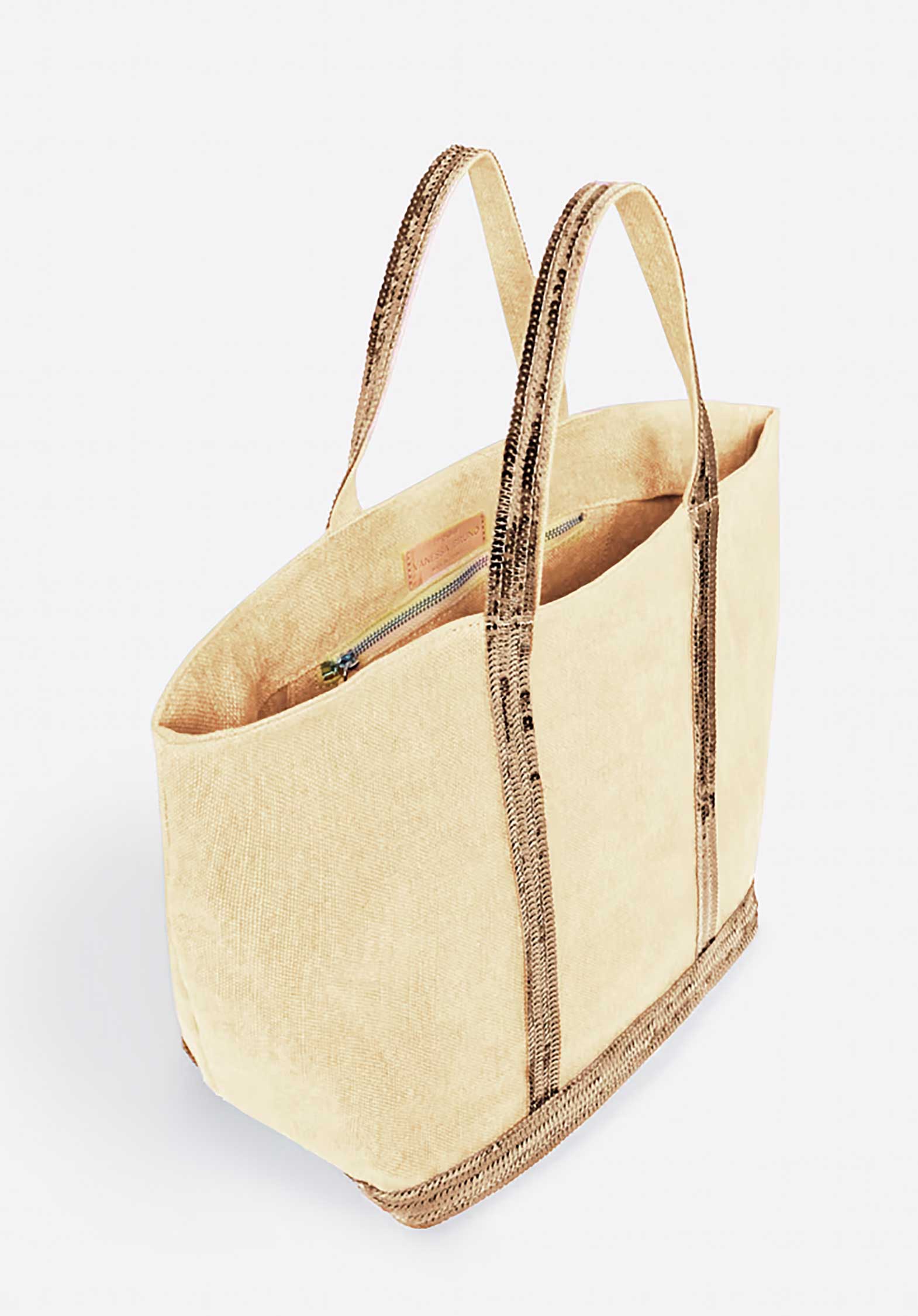 Vanessa Bruno | Linen Sequined Cabas Tote - Yellow Soleil - Image 4