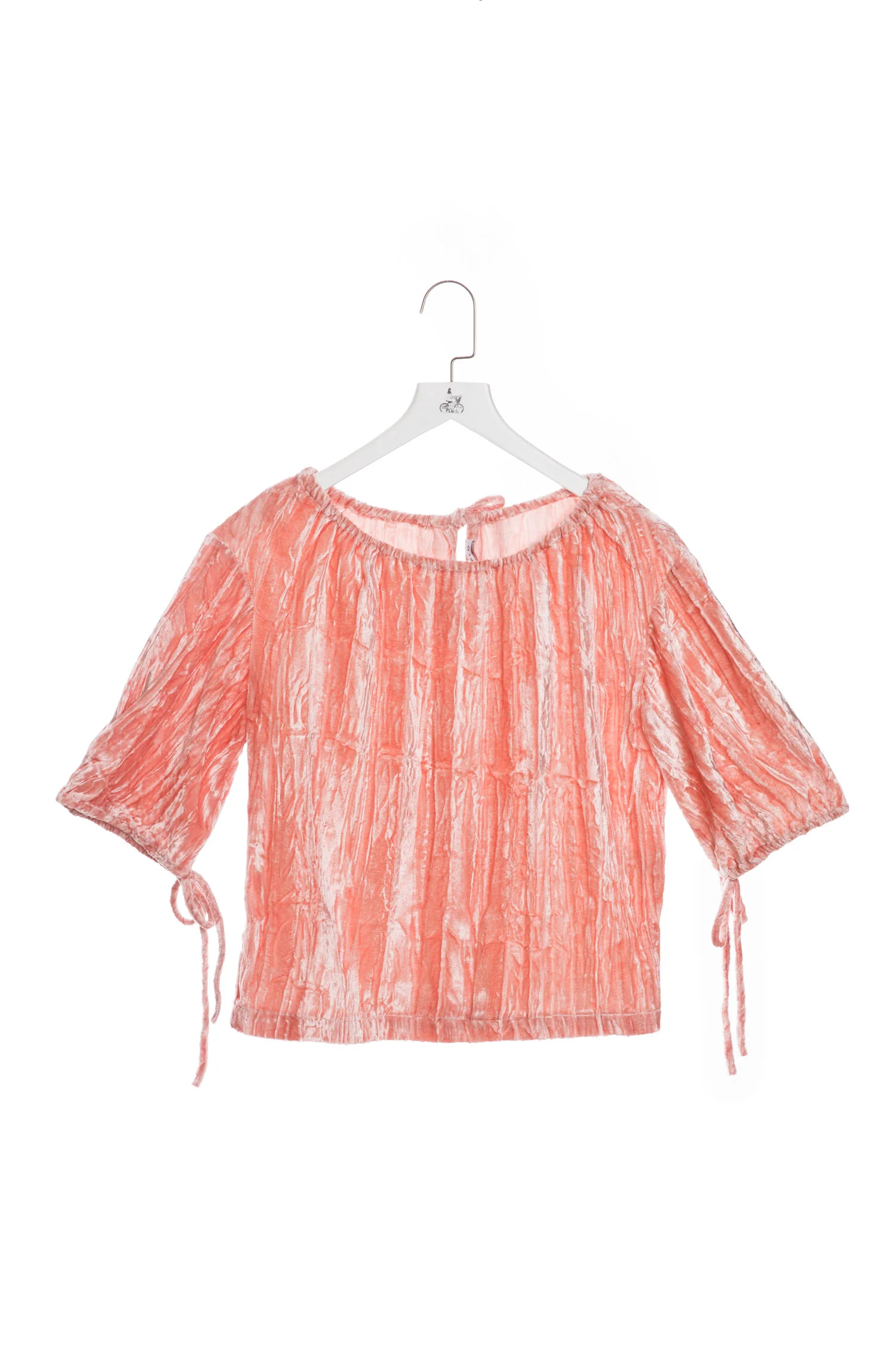 Rejina Pyo | Velvet Mid-Sleeved Top - Boat Neck