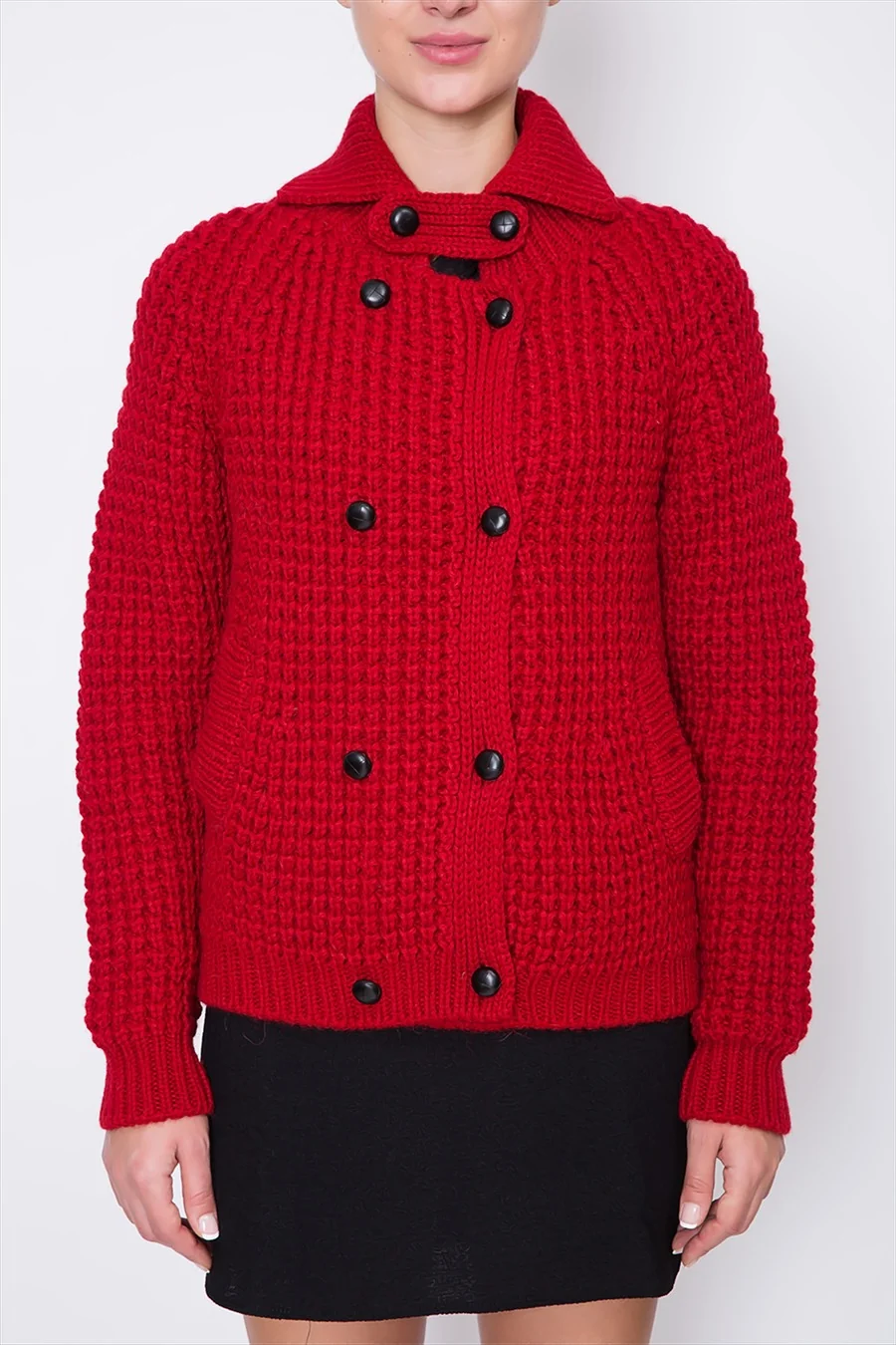 Athe by Vanessa Bruno | Waffle Knit Cardigan - Oversized Cocoon - Image 3