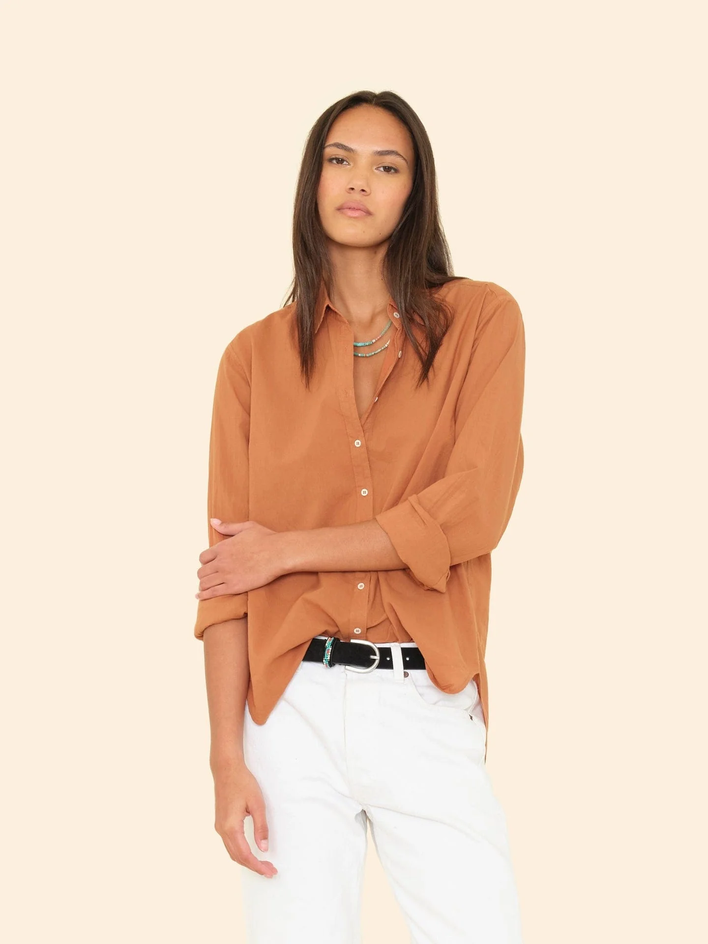 Xirena | Beau Shirt - Lightweight Cotton Poplin in Ginger